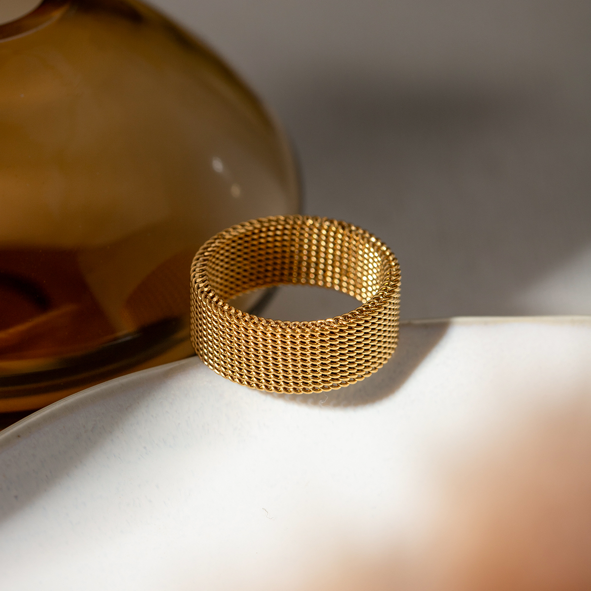 Síťovaný pozlacený prsten Elenys Aura Mesh 18k